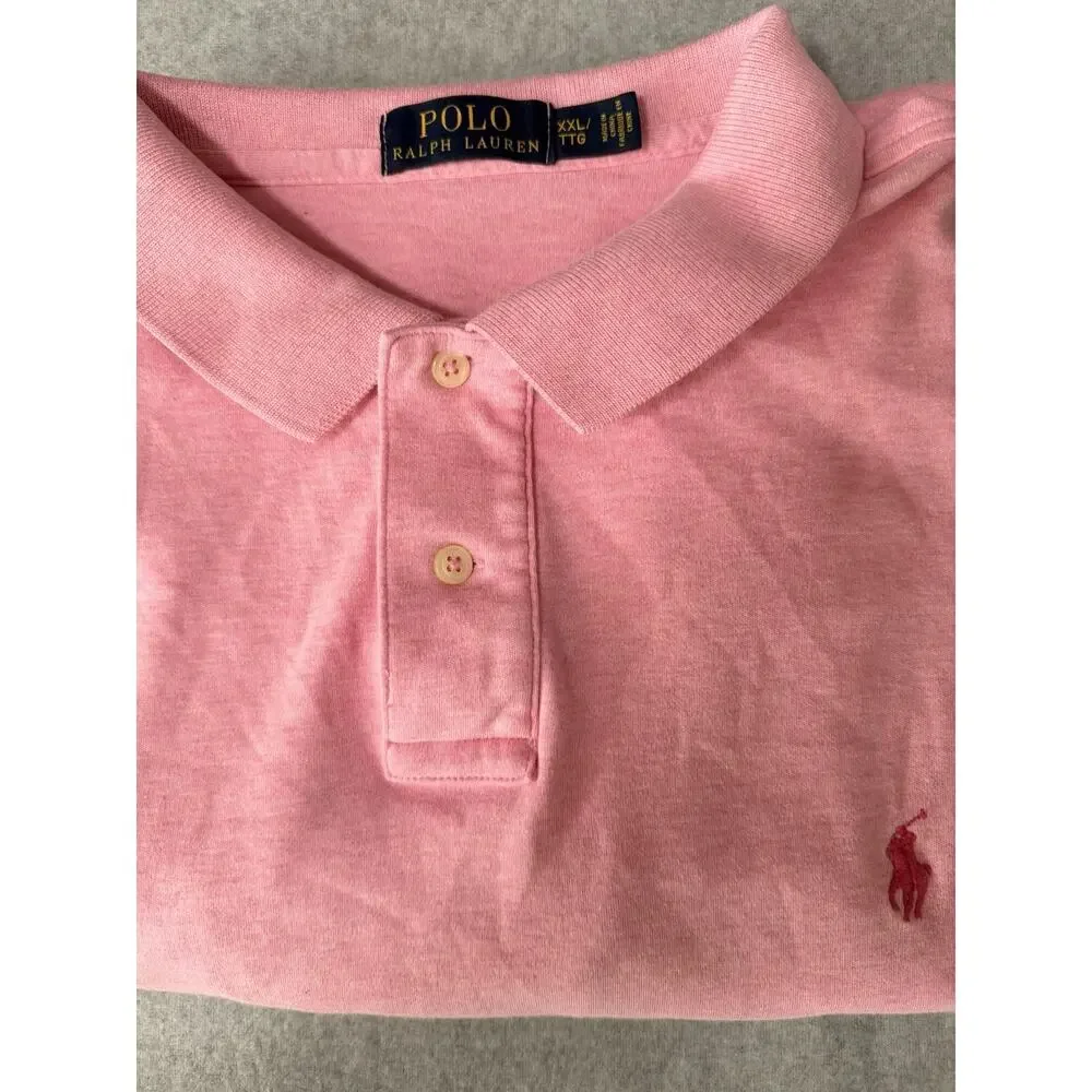 Polo Ralph Lauren Men Pink Classic Fit Polo Shirt XXL Heather Golf Tennis